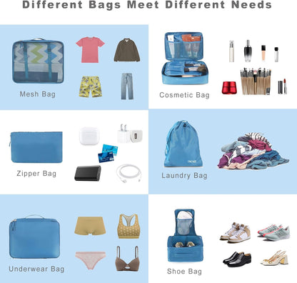 Packing Cubes Luggage Packing Organizers for Travel Accessories-Jet Black