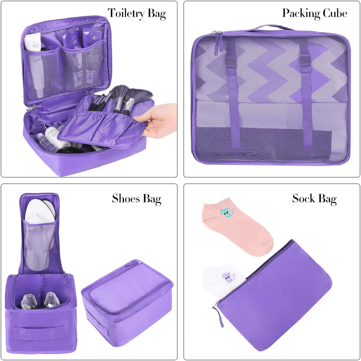 Packing Cubes Luggage Packing Organizers for Travel Accessories-Jet Black