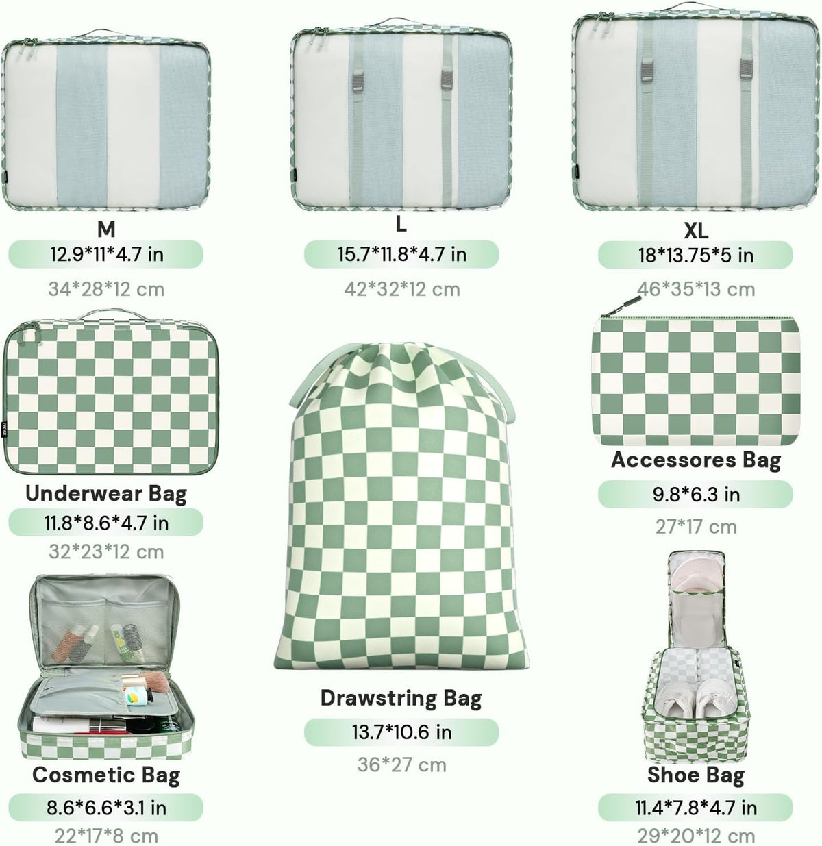 Packing Cubes Luggage Packing Organizers for Travel Accessories-Jet Black