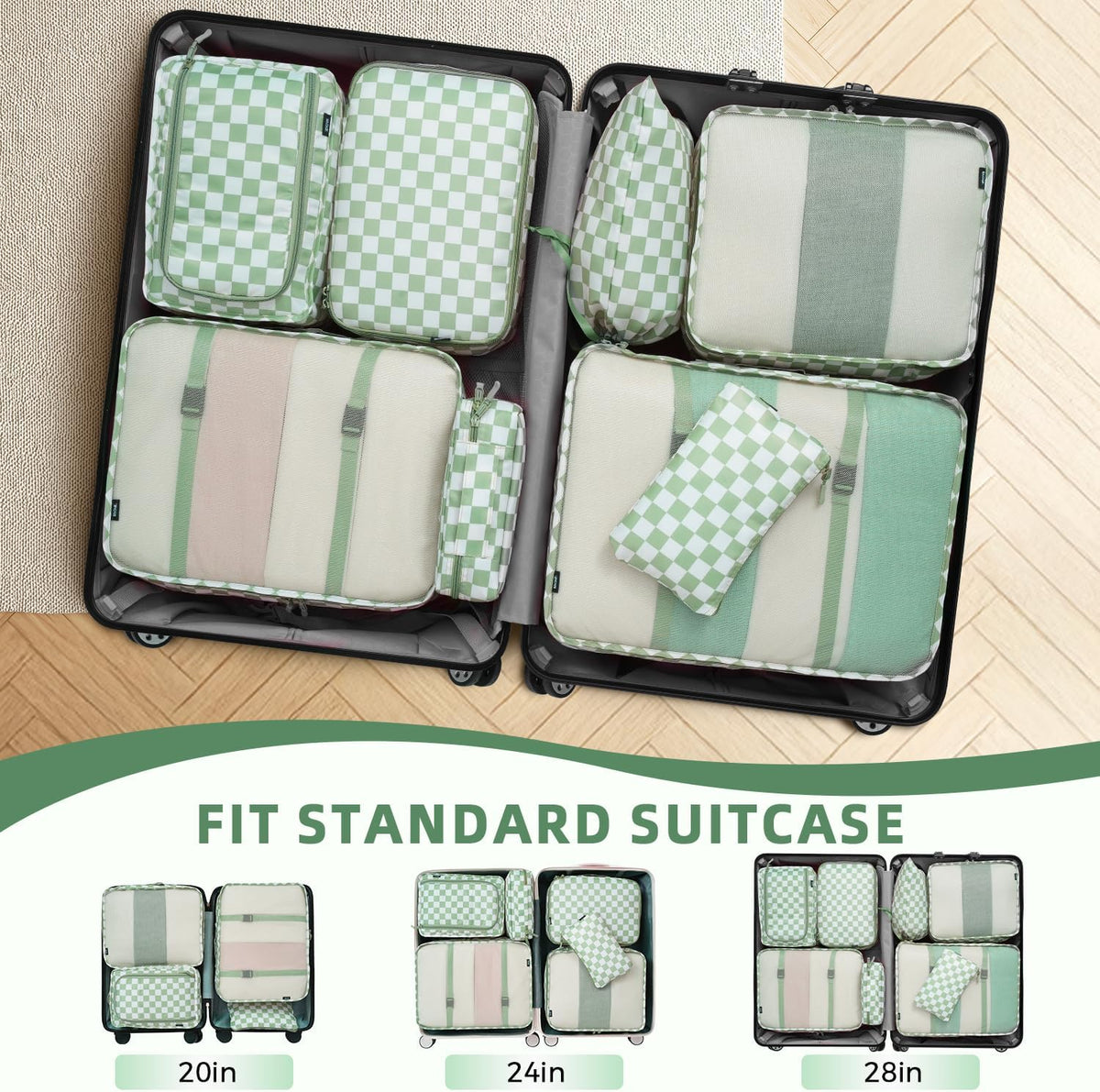 Packing Cubes Luggage Packing Organizers for Travel Accessories-Jet Black