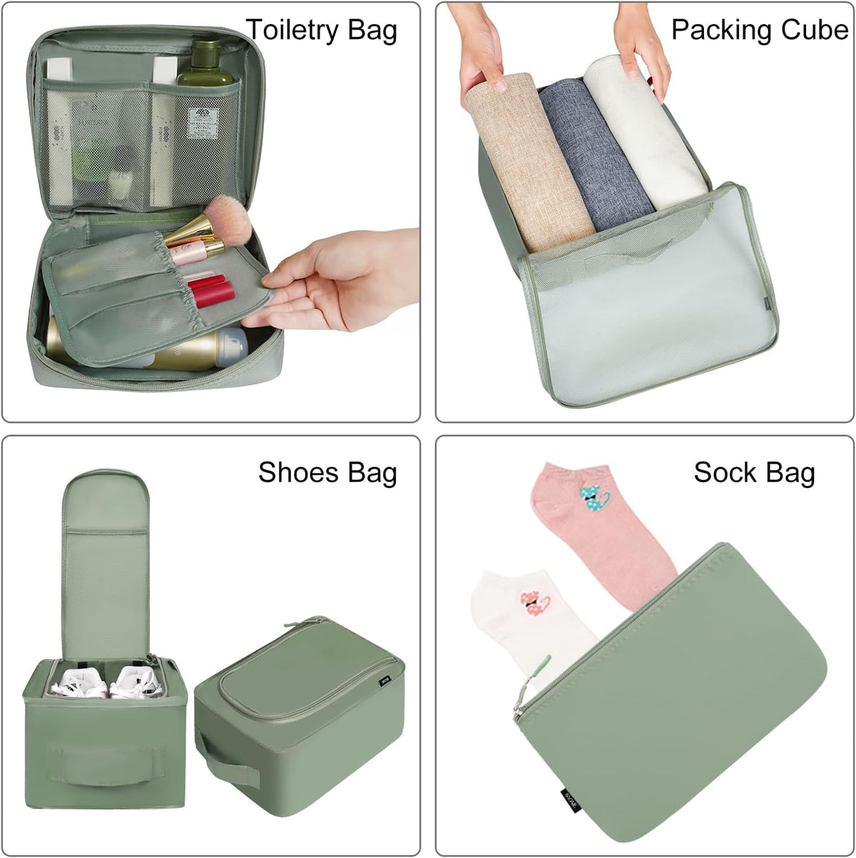 Packing Cubes Luggage Packing Organizers for Travel Accessories-Jet Black