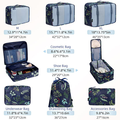 Packing Cubes Luggage Packing Organizers for Travel Accessories-Jet Black