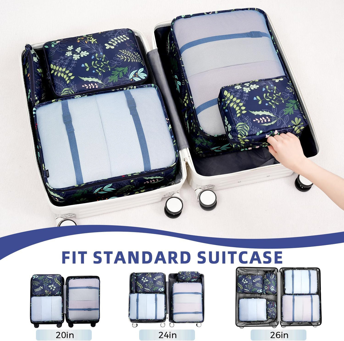 Packing Cubes Luggage Packing Organizers for Travel Accessories-Jet Black