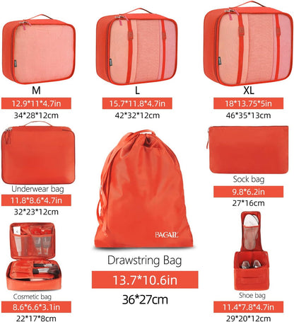 Packing Cubes Luggage Packing Organizers for Travel Accessories-Jet Black