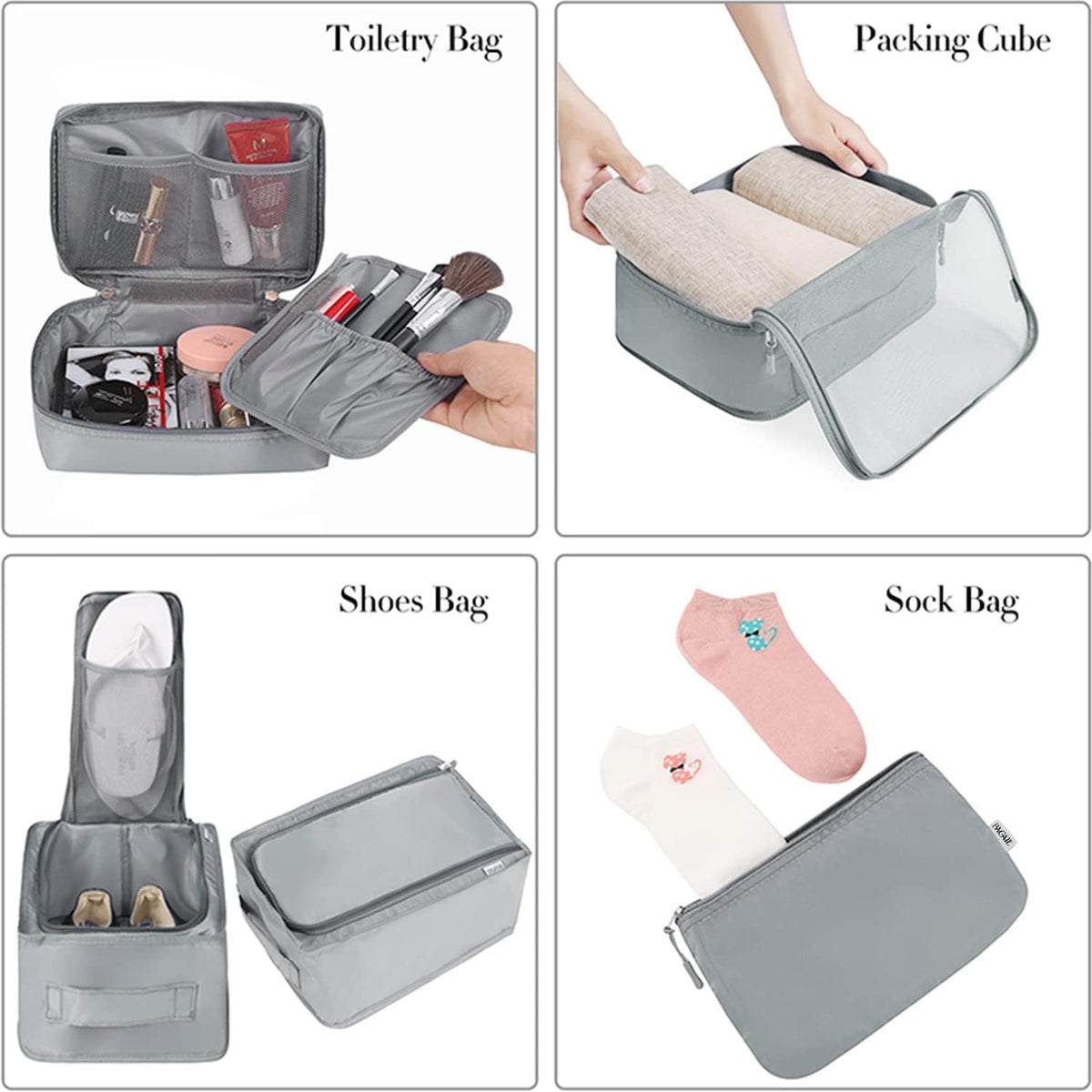 Packing Cubes Luggage Packing Organizers for Travel Accessories-Jet Black