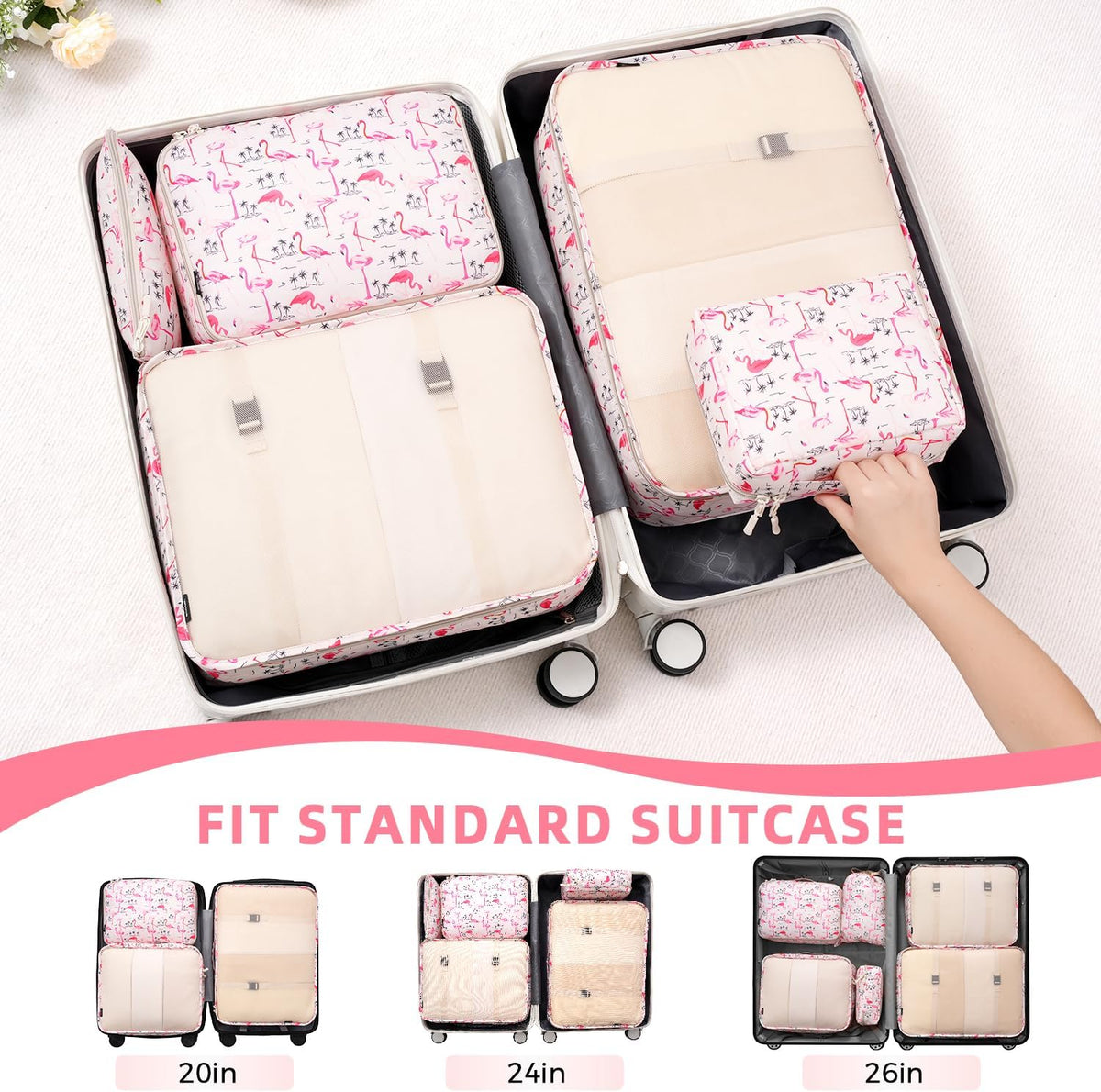 Packing Cubes Luggage Packing Organizers for Travel Accessories-Jet Black
