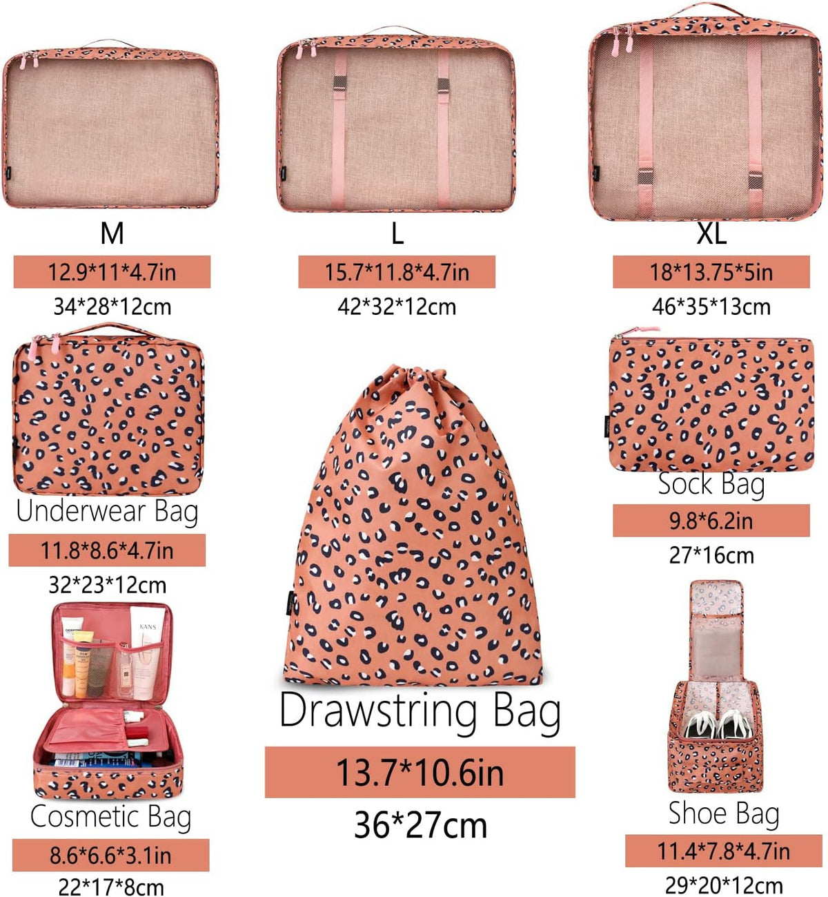 Packing Cubes Luggage Packing Organizers for Travel Accessories-Jet Black