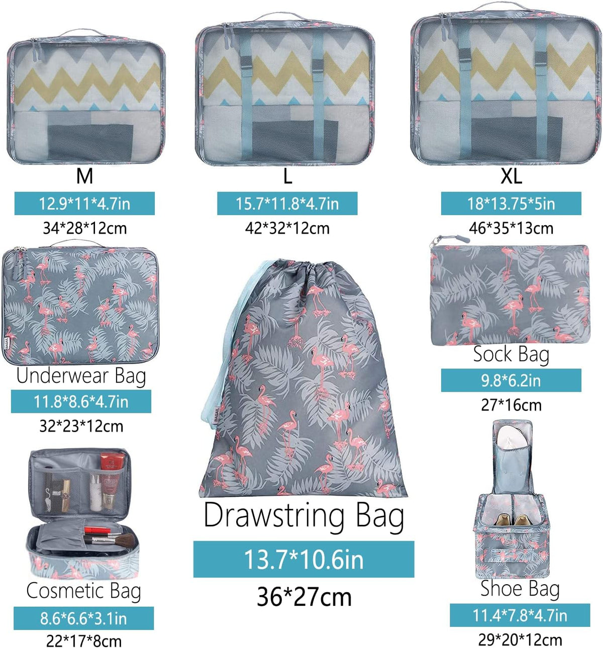 Packing Cubes Luggage Packing Organizers for Travel Accessories-Jet Black