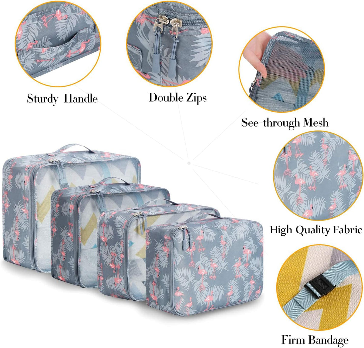 Packing Cubes Luggage Packing Organizers for Travel Accessories-Jet Black
