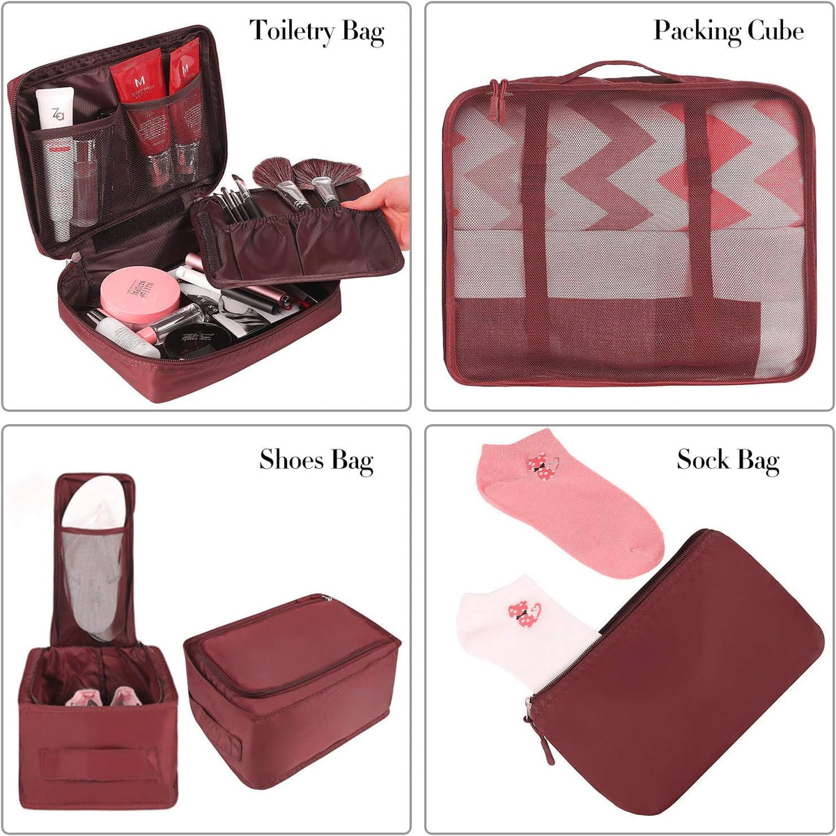 Packing Cubes Luggage Packing Organizers for Travel Accessories-Jet Black