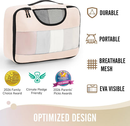 8 Set Packing Cubes for Travel Essentials, Suitcase Organizer Bags in 4 Sizes, Carry-On Luggage Accessories with Laundry Bag, Airplane Must Have, Gifts for Women Men