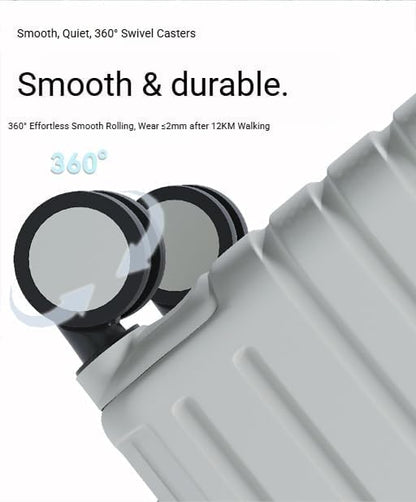 Carry-on Luggage with Cup Holder & USB Charging Port, Hard Side Luggage with Spinner Wheels, Lightweight Luggage for Travel, Business (White, Carry-On 20-Inch)