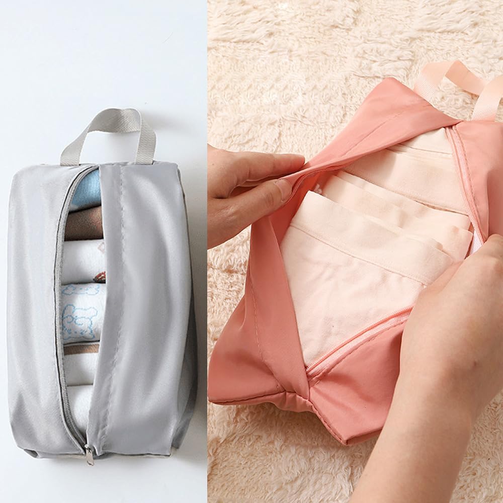 3 Pack Travel Socks Organizer Bag with Zip Handle Compression Underwear Mini Storage Pack Pouch for Packing Cubes Suitcase Luggage Ties Panties Cosmetics Sundries Essentials Lingerie