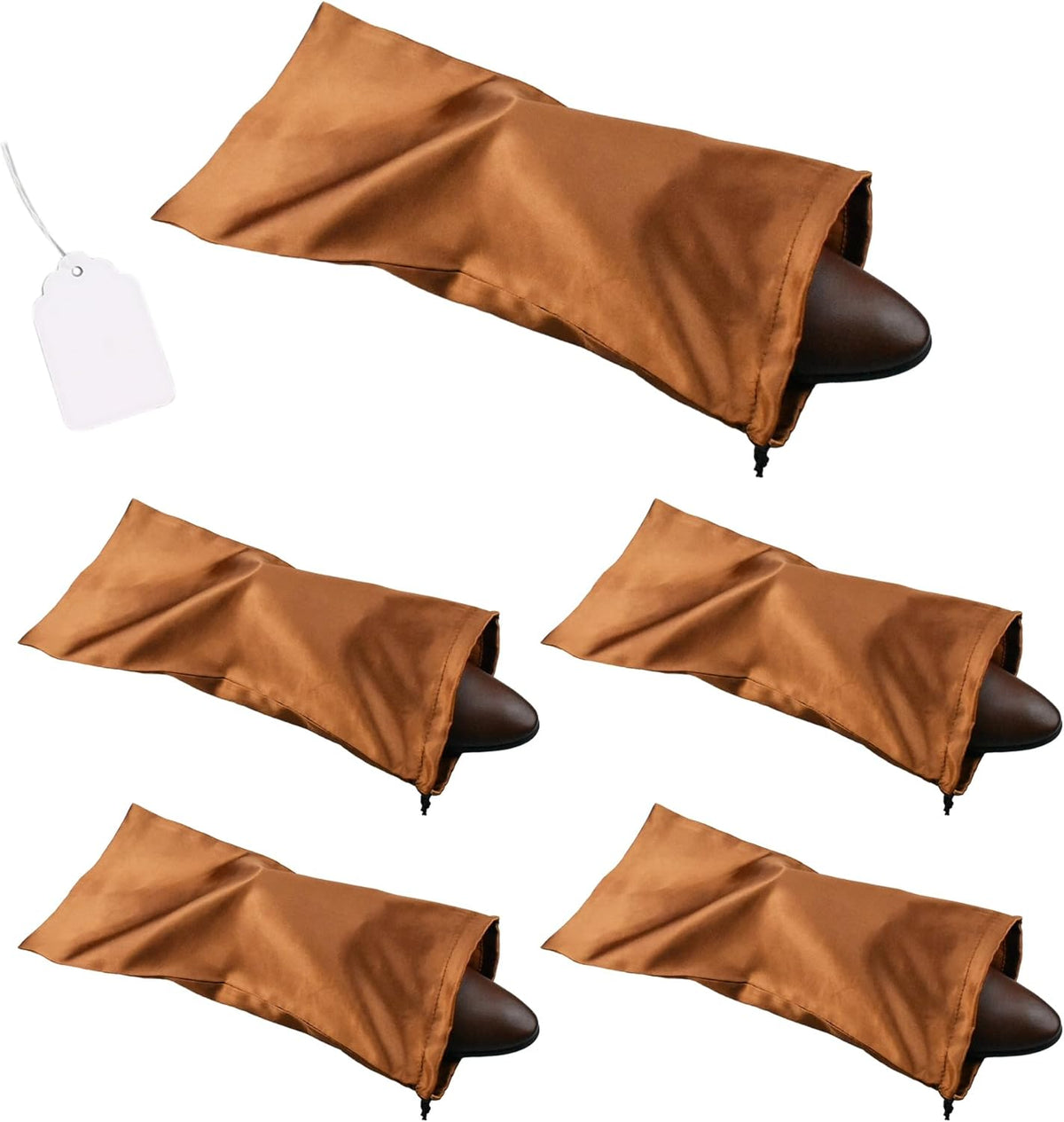 4 Pack Shoe Bags for Travel Satin Fabric Shoe Bag with Drawstring for Men Women Travel Protecting Storing Shoes
