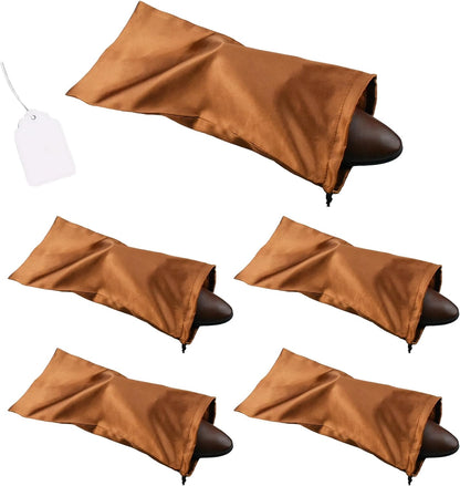 4 Pack Shoe Bags for Travel Satin Fabric Shoe Bag with Drawstring for Men Women Travel Protecting Storing Shoes