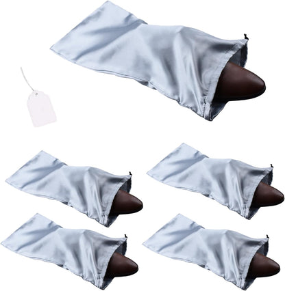 4 Pack Shoe Bags for Travel Satin Fabric Shoe Bag with Drawstring for Men Women Travel Protecting Storing Shoes