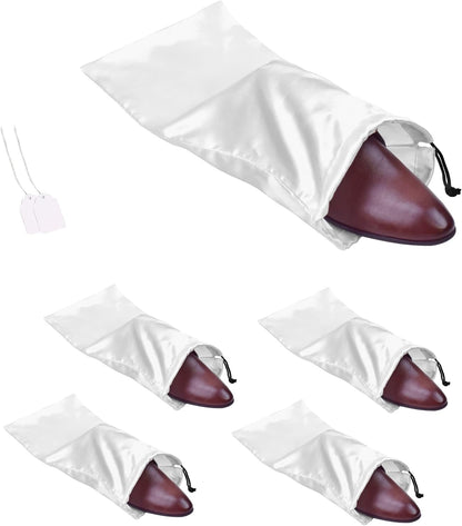 4 Pack Shoe Bags for Travel Satin Fabric Shoe Bag with Drawstring for Men Women Travel Protecting Storing Shoes