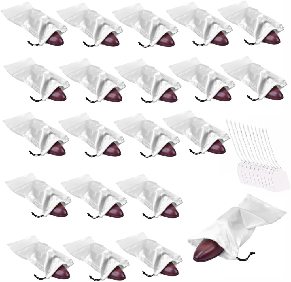 4 Pack Shoe Bags for Travel Satin Fabric Shoe Bag with Drawstring for Men Women Travel Protecting Storing Shoes