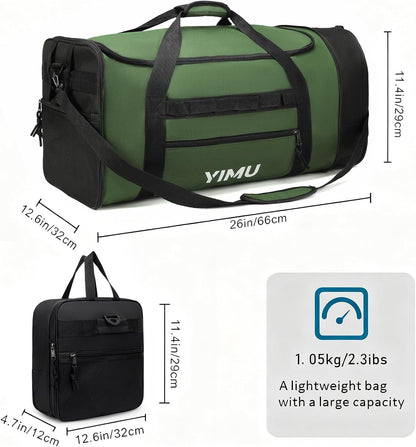 Large-Capacity Foldable Travel Bag, Single-Shoulder Hand-Held Wheeled Bag, Lightweight Travel Luggage Bag, Portable Luggage Bag Storage Bag for Business Trips (Black)