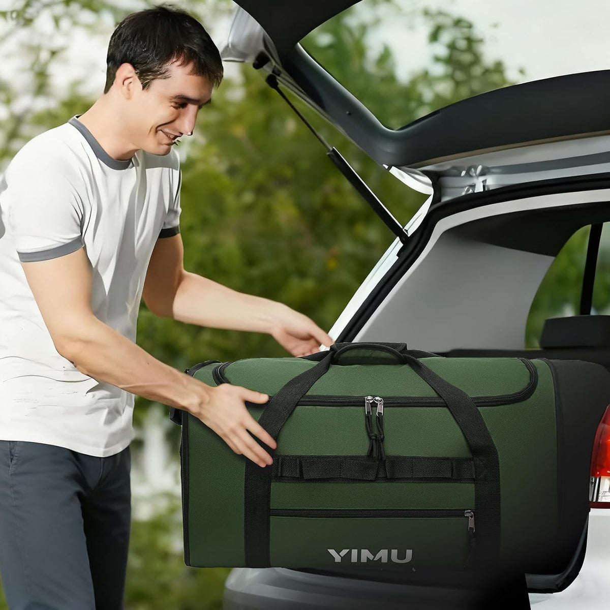 Large-Capacity Foldable Travel Bag, Single-Shoulder Hand-Held Wheeled Bag, Lightweight Travel Luggage Bag, Portable Luggage Bag Storage Bag for Business Trips (Black)
