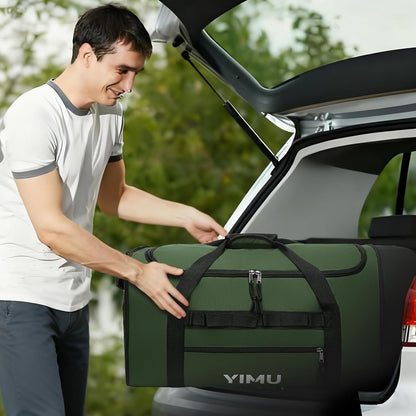 Large-Capacity Foldable Travel Bag, Single-Shoulder Hand-Held Wheeled Bag, Lightweight Travel Luggage Bag, Portable Luggage Bag Storage Bag for Business Trips (Black)