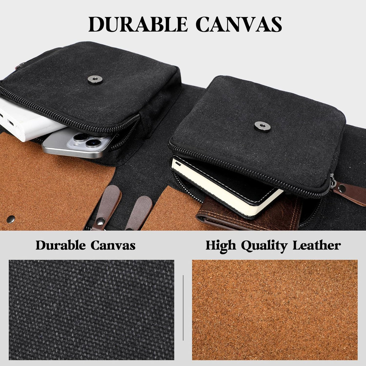 Canvas Garment Bags for Travel, Convertible Carry On Garment Duffel Bag for Men Women, 2 in 1 Suit Bag Hanging Suitcase Business Travel Bag with Shoe Compartment (Grey, L)