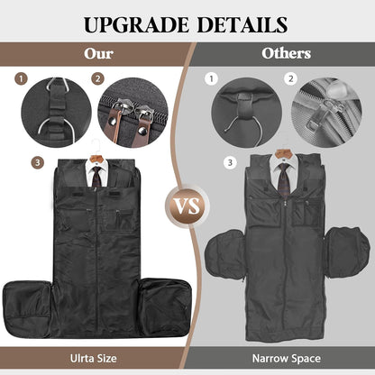 Canvas Garment Bags for Travel, Convertible Carry On Garment Duffel Bag for Men Women, 2 in 1 Suit Bag Hanging Suitcase Business Travel Bag with Shoe Compartment (Grey, L)