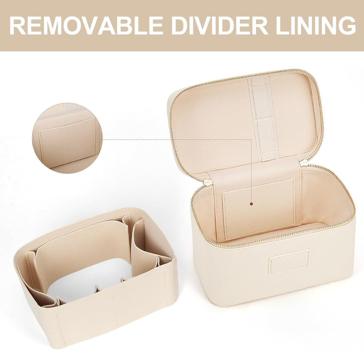 Makeup Bag Vanity Case for Women Leather Cosmetic Bag Travel Toiletry Bags Portable Makeup Organizer Case