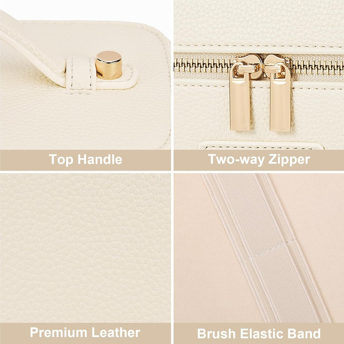 Makeup Bag Vanity Case for Women Leather Cosmetic Bag Travel Toiletry Bags Portable Makeup Organizer Case