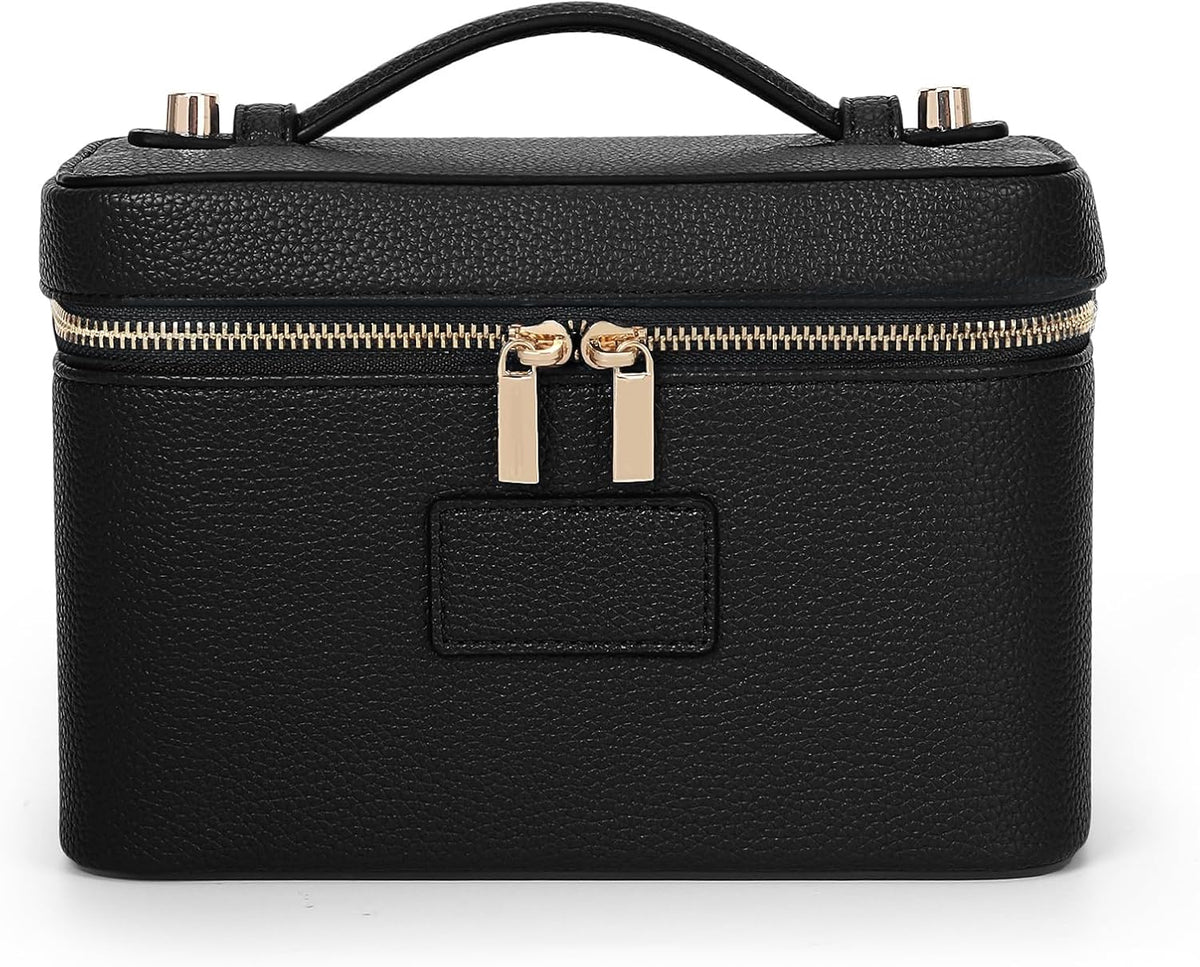 Makeup Bag Vanity Case for Women Leather Cosmetic Bag Travel Toiletry Bags Portable Makeup Organizer Case