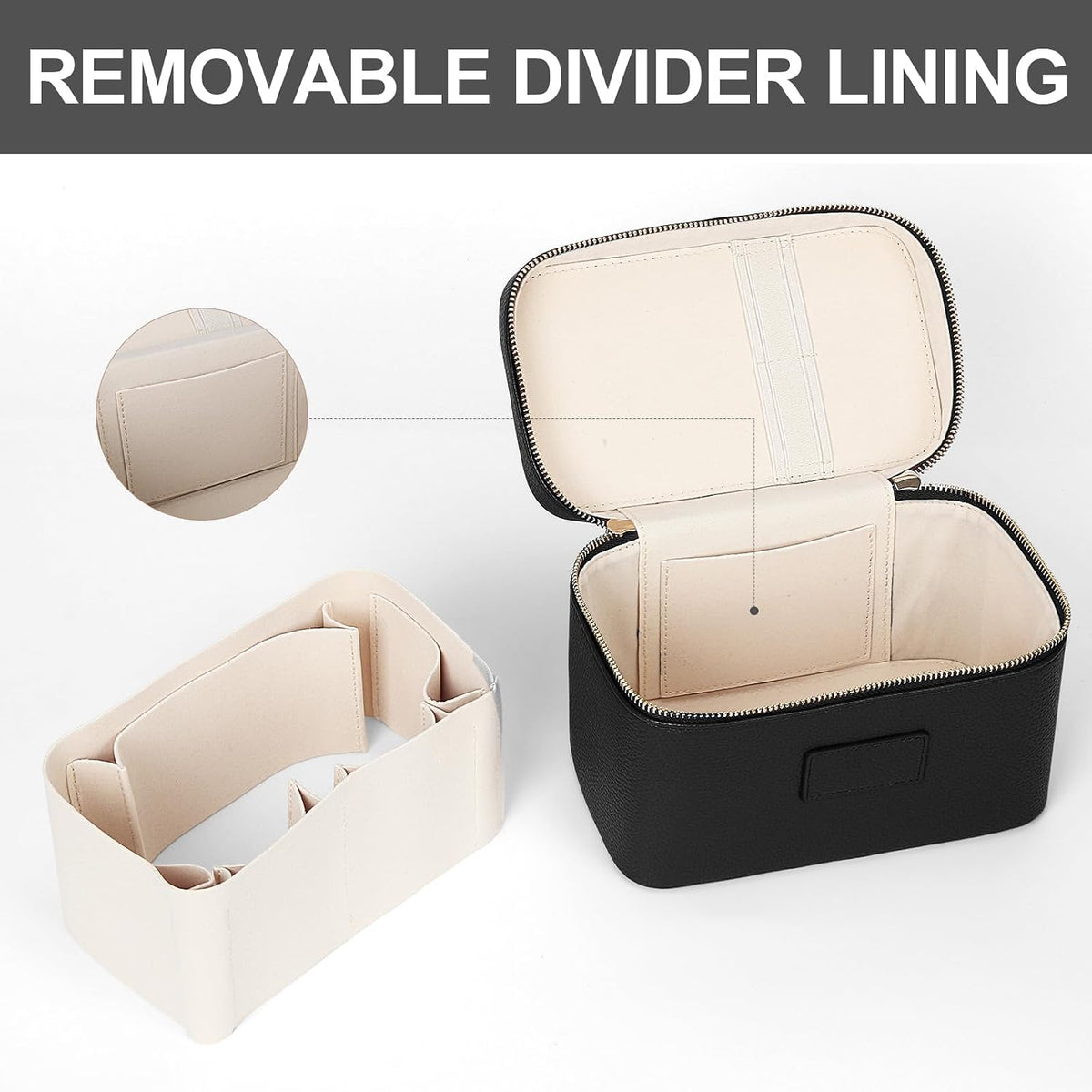 Makeup Bag Vanity Case for Women Leather Cosmetic Bag Travel Toiletry Bags Portable Makeup Organizer Case