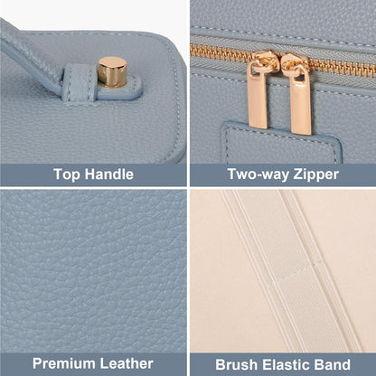 Makeup Bag Vanity Case for Women Leather Cosmetic Bag Travel Toiletry Bags Portable Makeup Organizer Case