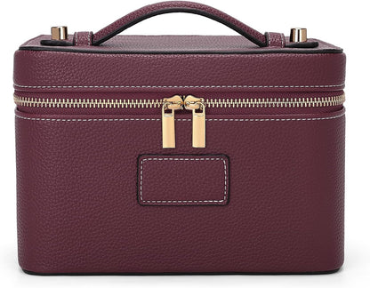 Makeup Bag Vanity Case for Women Leather Cosmetic Bag Travel Toiletry Bags Portable Makeup Organizer Case