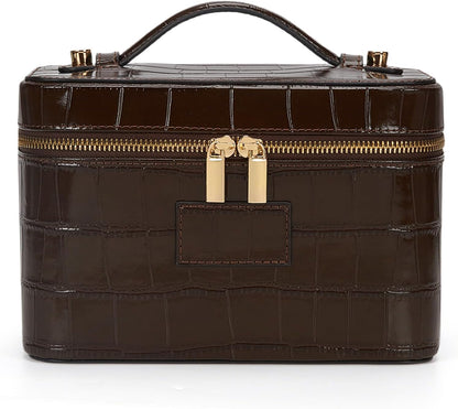 Makeup Bag Vanity Case for Women Leather Cosmetic Bag Travel Toiletry Bags Portable Makeup Organizer Case
