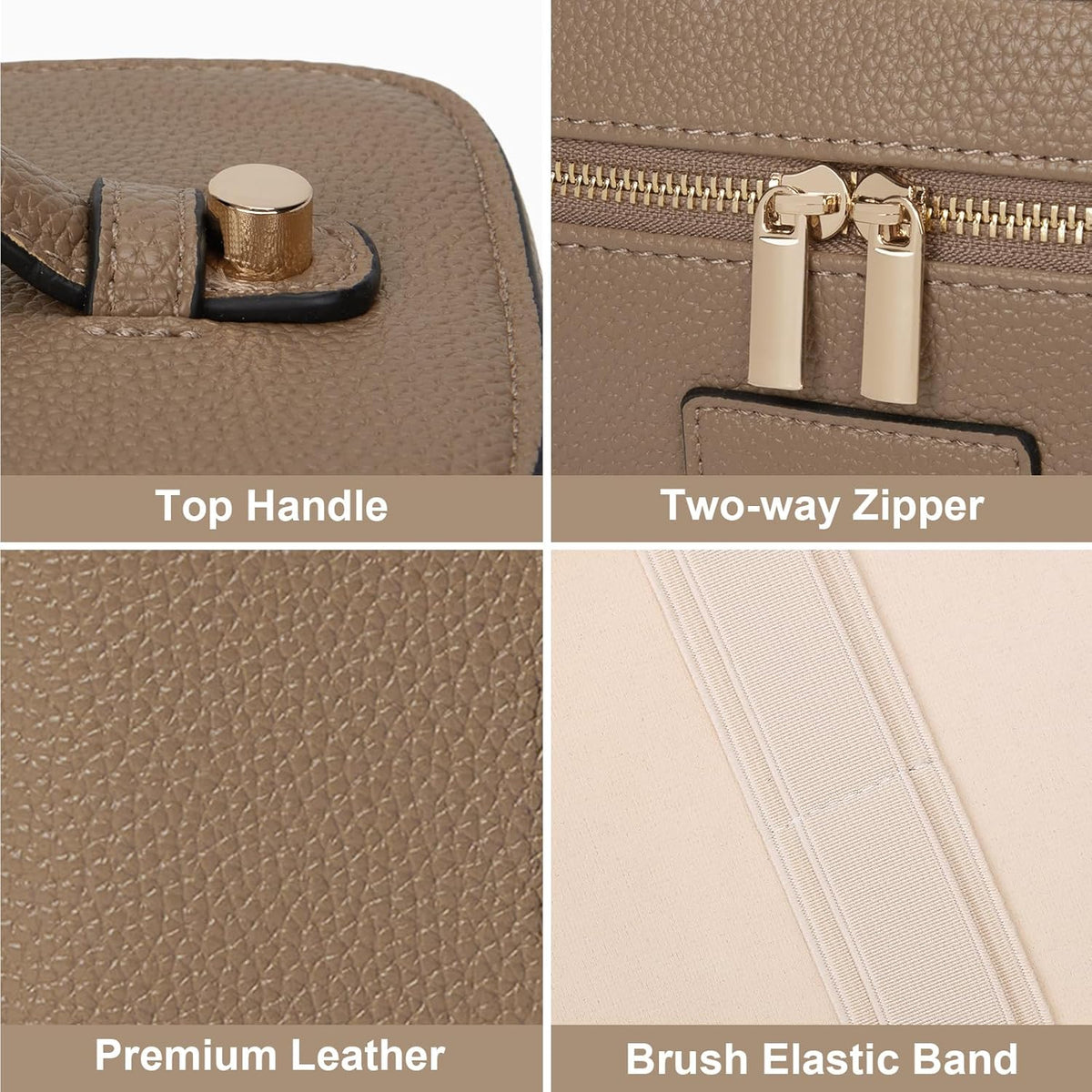 Makeup Bag Vanity Case for Women Leather Cosmetic Bag Travel Toiletry Bags Portable Makeup Organizer Case