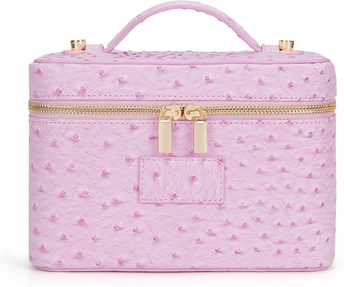 Makeup Bag Vanity Case for Women Leather Cosmetic Bag Travel Toiletry Bags Portable Makeup Organizer Case