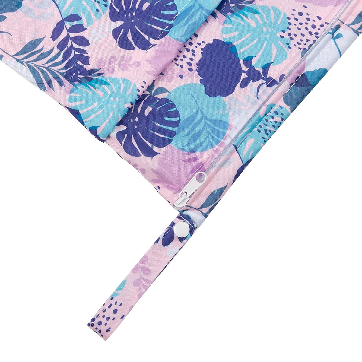 Wet Dry Bags 3 Pack, Waterproof Reusable Travel Bags for Swimsuits, Baby Cloth Diapers, Beach, Pool, Gym Bag & Wet Clothes with 2 Pockets L-BWG - Colors B