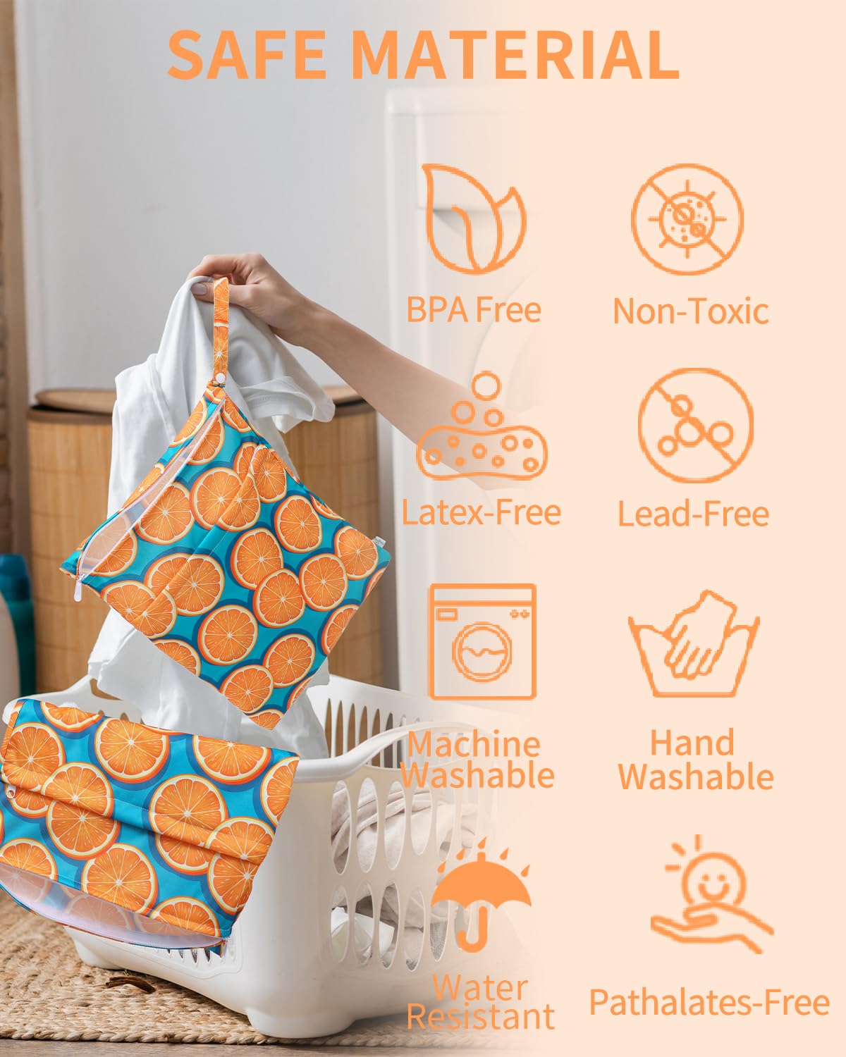 Wet Dry Bags 3 Pack, Waterproof Reusable Travel Bags for Swimsuits, Baby Cloth Diapers, Beach, Pool, Gym Bag & Wet Clothes with 2 Pockets L-BWG - Colors B