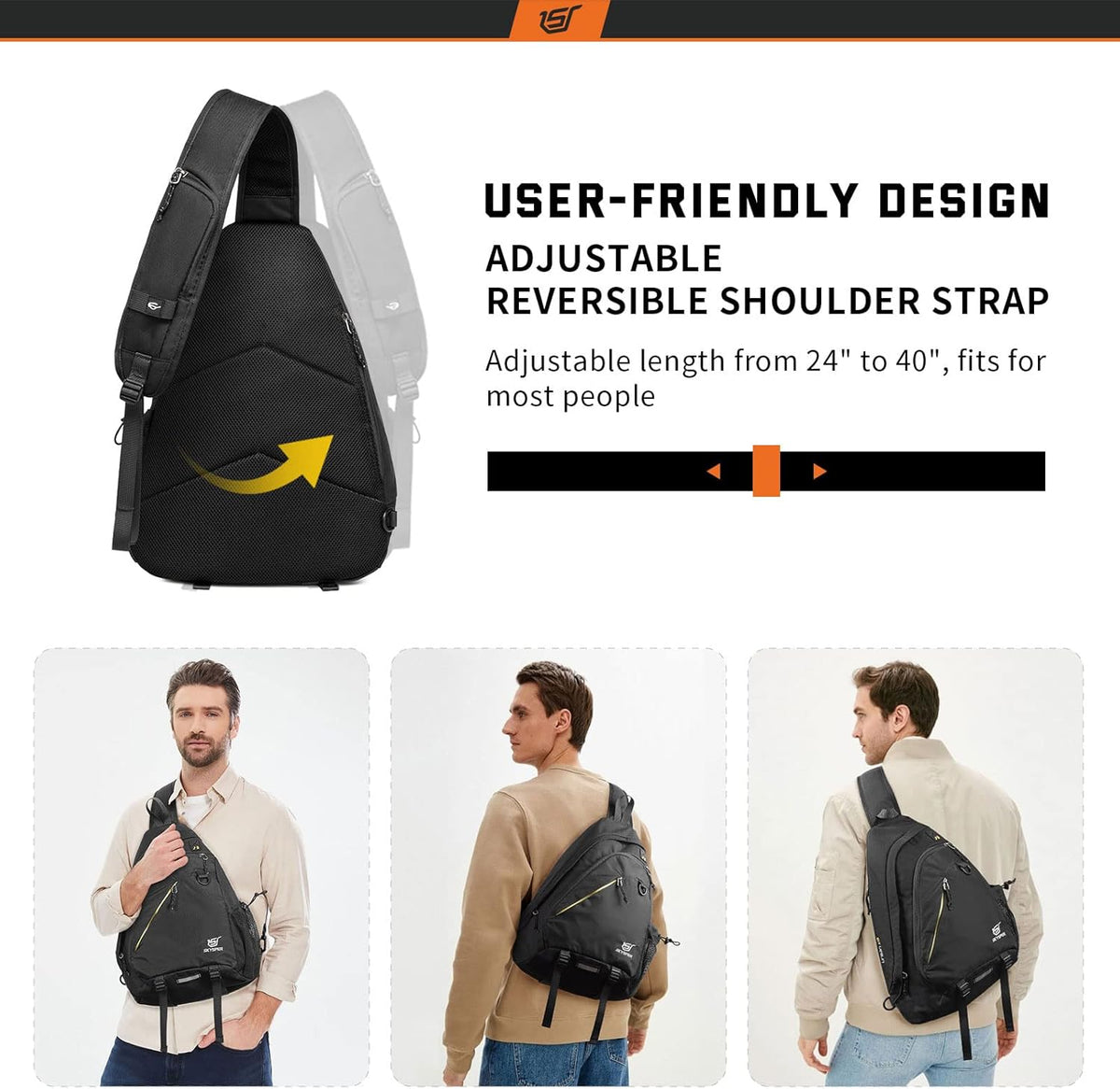 Sling Laptop Bag (Up to 13 Inch) - 18L Crossbody Sling Backpack Travel Shoulder Bag Hiking Daypack for Men Women(Black)