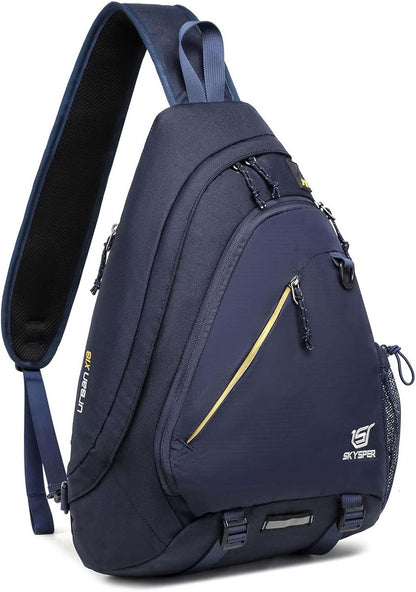 Sling Laptop Bag (Up to 13 Inch) - 18L Crossbody Sling Backpack Travel Shoulder Bag Hiking Daypack for Men Women(Black)