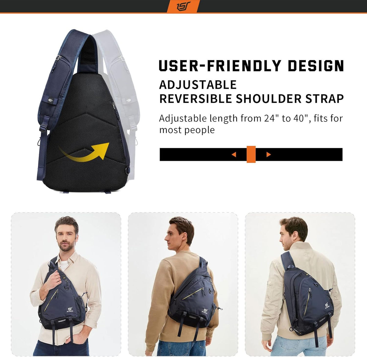 Sling Laptop Bag (Up to 13 Inch) - 18L Crossbody Sling Backpack Travel Shoulder Bag Hiking Daypack for Men Women(Black)