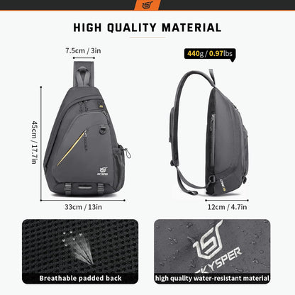 Sling Laptop Bag (Up to 13 Inch) - 18L Crossbody Sling Backpack Travel Shoulder Bag Hiking Daypack for Men Women(Black)