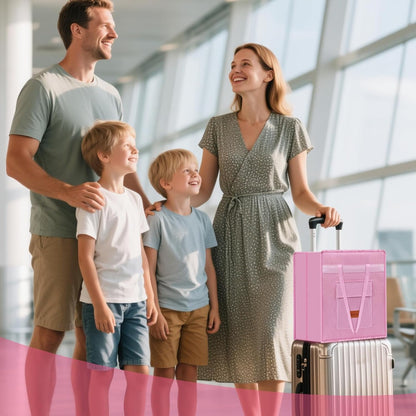 Shoe Bags for Travel with Handle, Waterproof Large-Capacity Family Travel Shoe Bag Organizer for Multiple Shoes, Shoe Travel Bags for Packing, Suitable for Luggage Handle (pink)