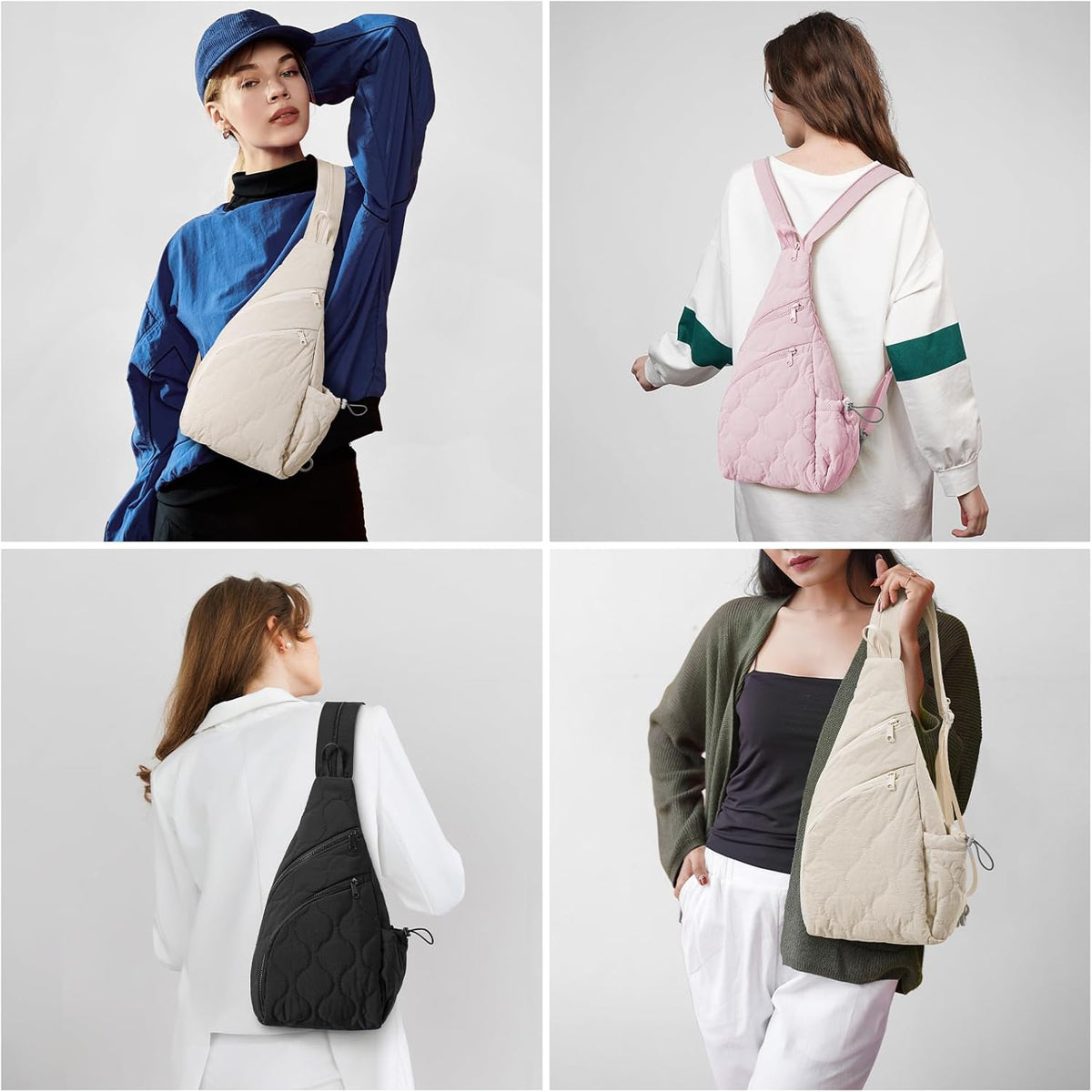 Casual Crossbody Bag Sling Daypack for Women Lightweight Backpack Fashionable Chest Bag for Daily Outings