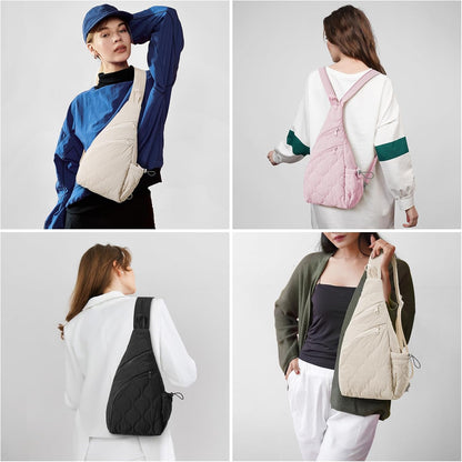 Casual Crossbody Bag Sling Daypack for Women Lightweight Backpack Fashionable Chest Bag for Daily Outings