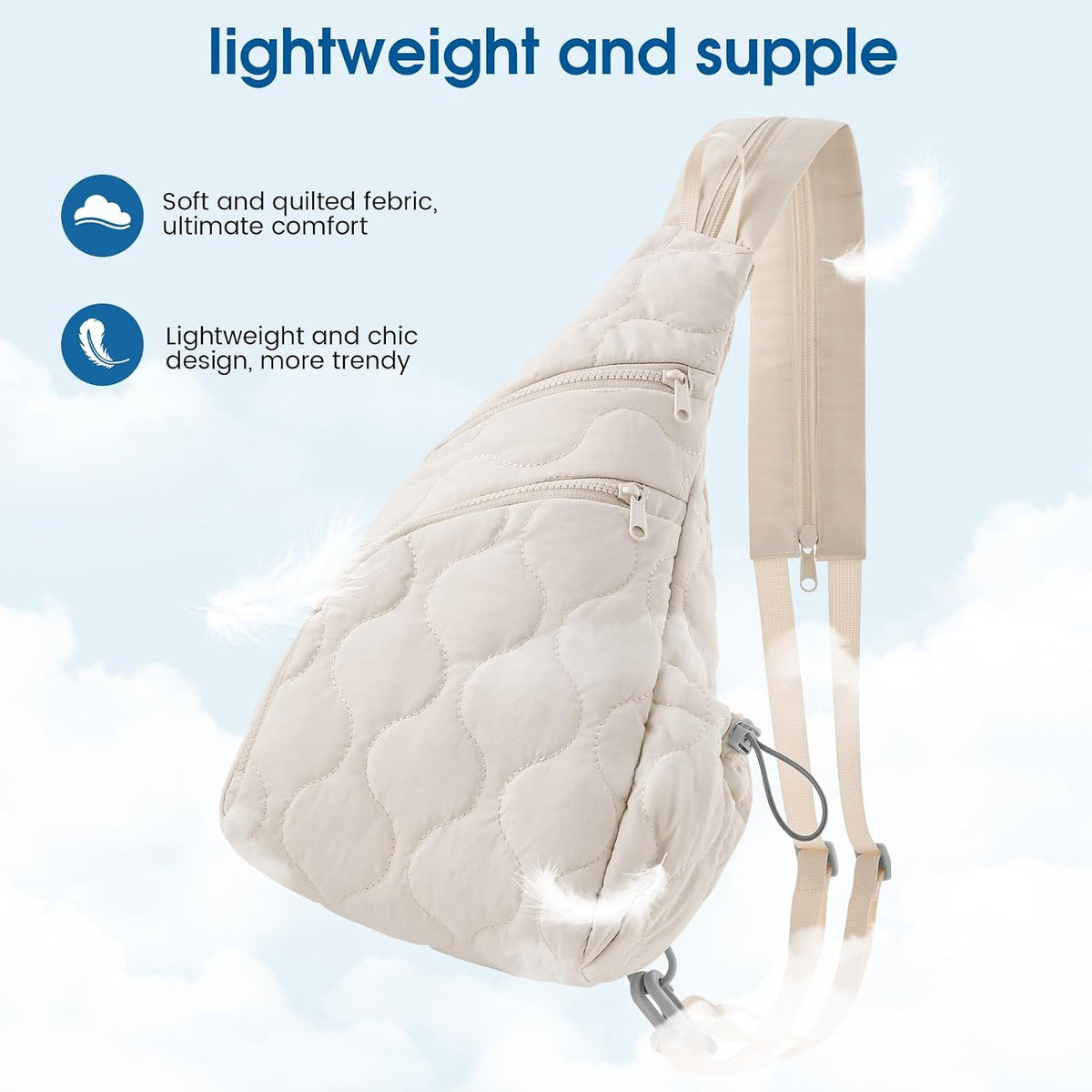 Casual Crossbody Bag Sling Daypack for Women Lightweight Backpack Fashionable Chest Bag for Daily Outings
