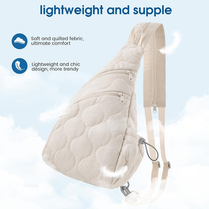 Casual Crossbody Bag Sling Daypack for Women Lightweight Backpack Fashionable Chest Bag for Daily Outings