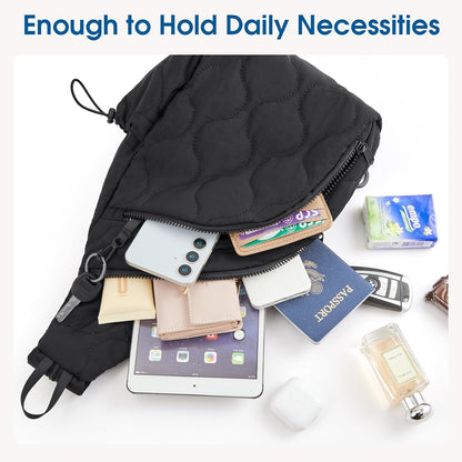 Casual Crossbody Bag Sling Daypack for Women Lightweight Backpack Fashionable Chest Bag for Daily Outings