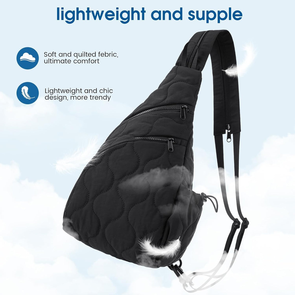 Casual Crossbody Bag Sling Daypack for Women Lightweight Backpack Fashionable Chest Bag for Daily Outings