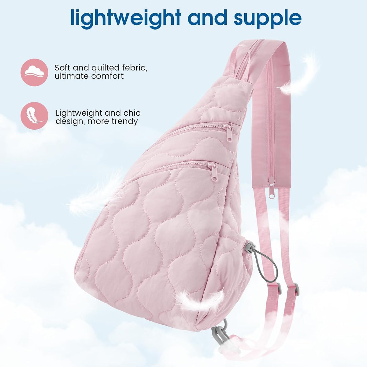 Casual Crossbody Bag Sling Daypack for Women Lightweight Backpack Fashionable Chest Bag for Daily Outings